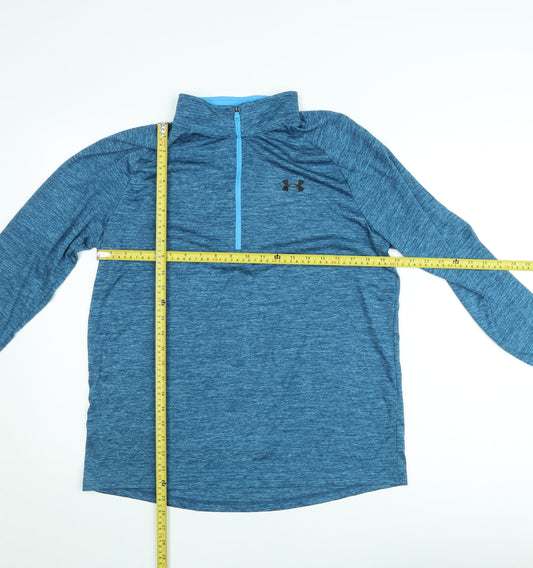 Under Armour Mens Blue 1/4 Zip Pullover Sweatshirt L Sports Fit
