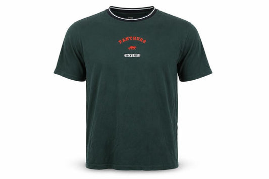 Front view of Dunnes Men's Green Panthers Regular Fit Cotton T-Shirt, size L