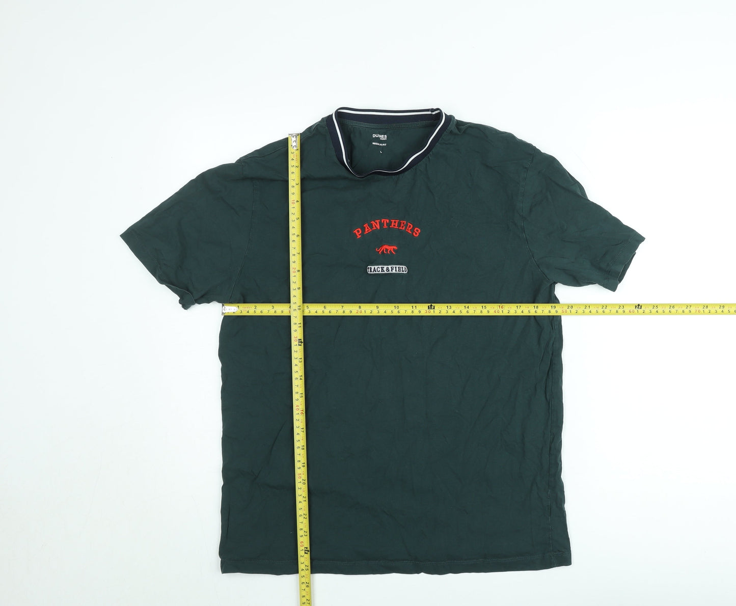 Dunnes Stores Men's Green Panthers Regular Fit Cotton T-Shirt Size L