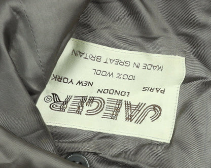 Jaeger Men's Grey Wool Single-Breasted Blazer 48R Classic Fit Jacket