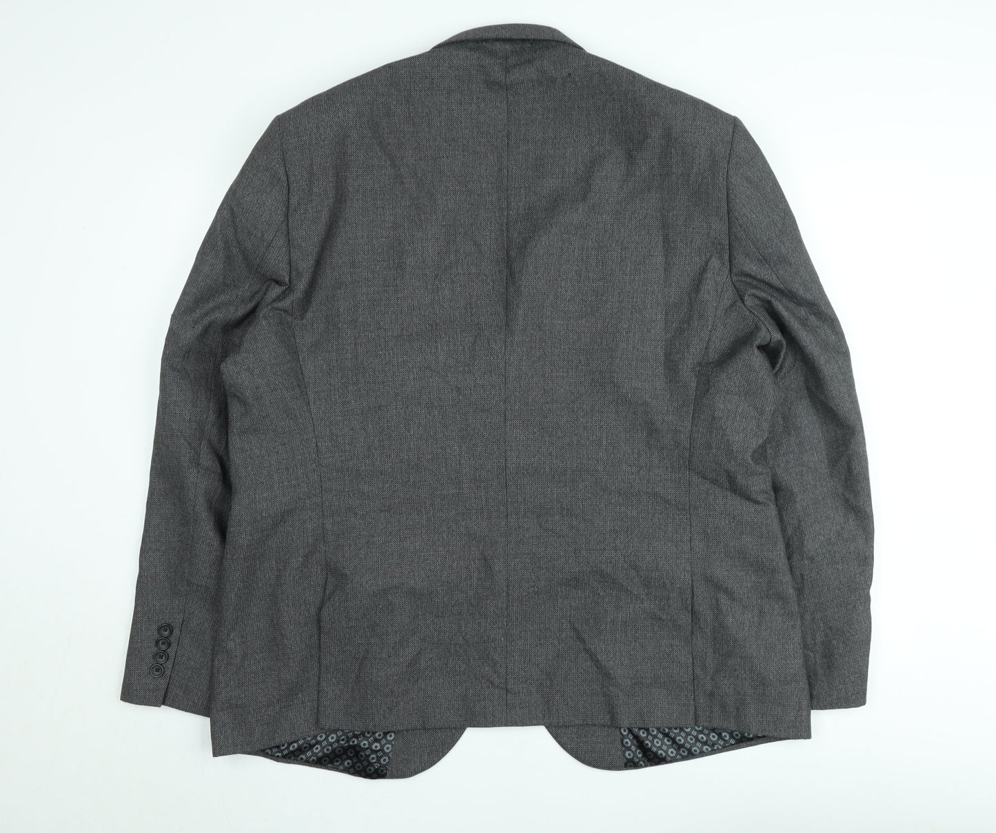 Next Men’s Grey Tailored Fit Blazer Jacket 46R Wool Blend