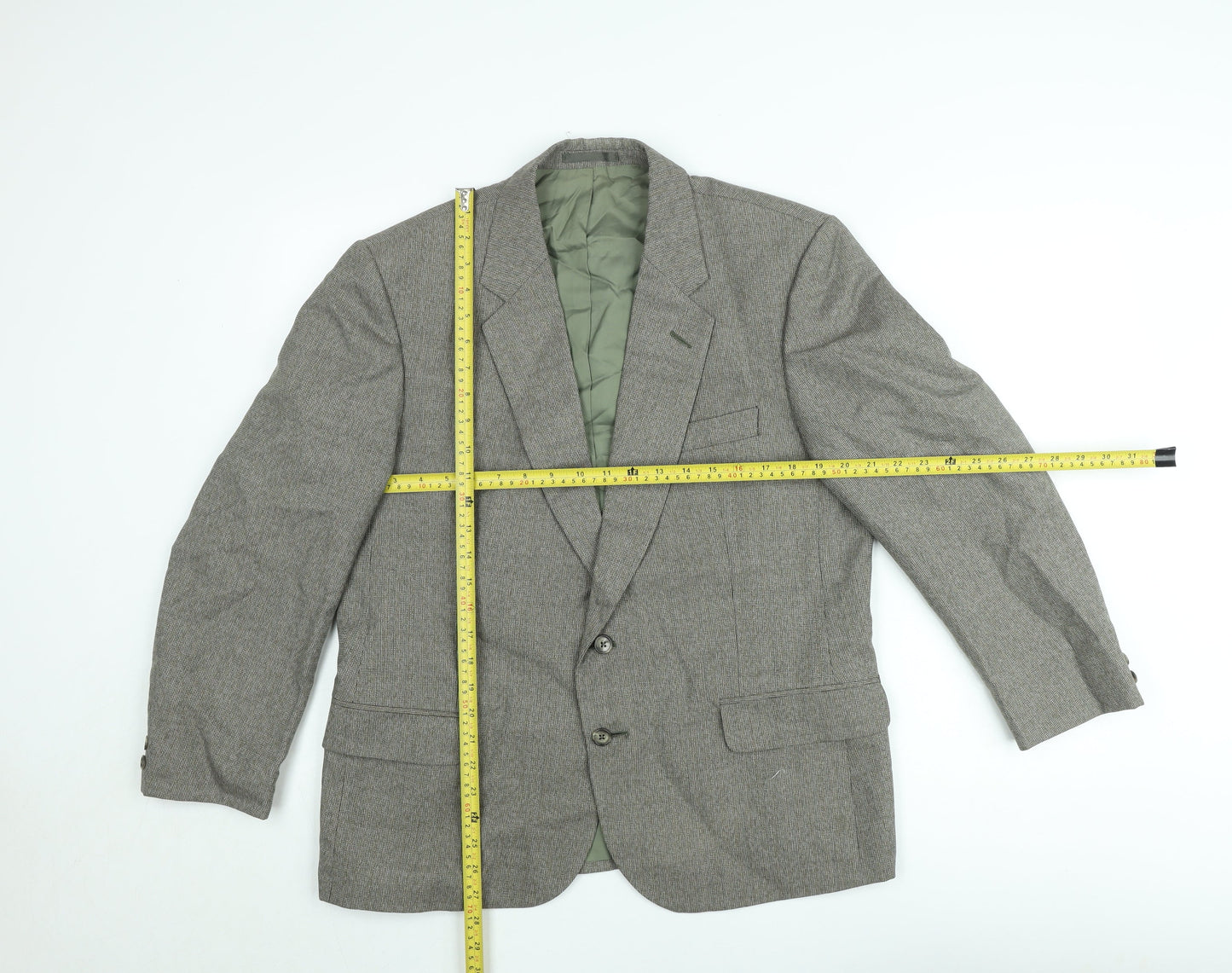 Marks and Spencer St Michael Men's Green Wool Blend Sport Coat 42 Short Classic Jacket