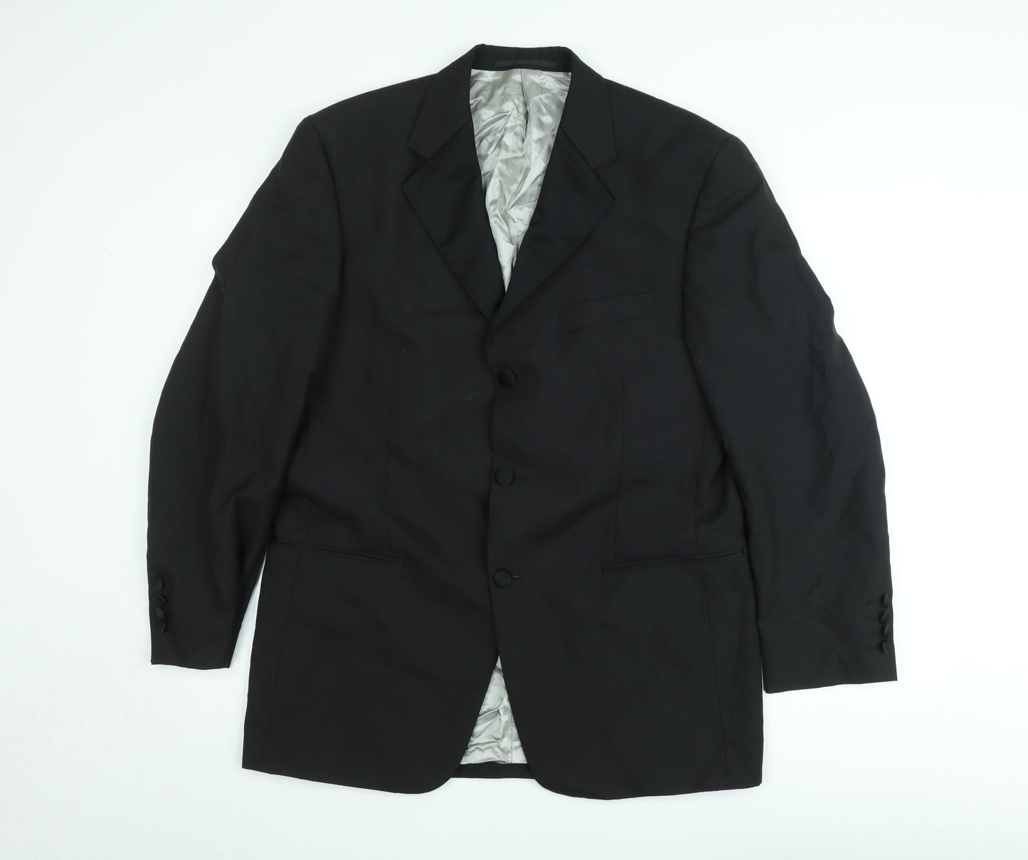 Allders Men's Black Wool Blend Classic Fit 40R Blazer Jacket