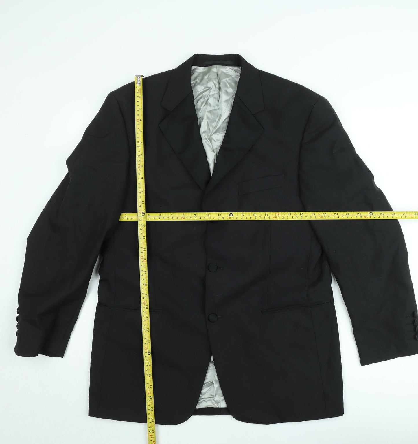 Allders Men's Black Wool Blend Classic Fit 40R Blazer Jacket