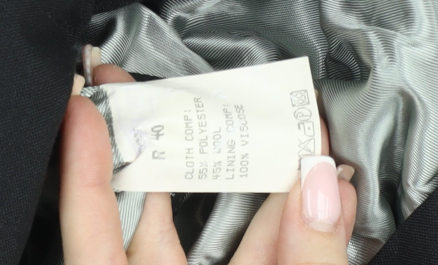 Allders Men's Black Wool Blend Classic Fit 40R Blazer Jacket