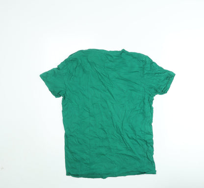 Jack & Jones Mens Green M La Riviera Originals Cotton T-Shirt