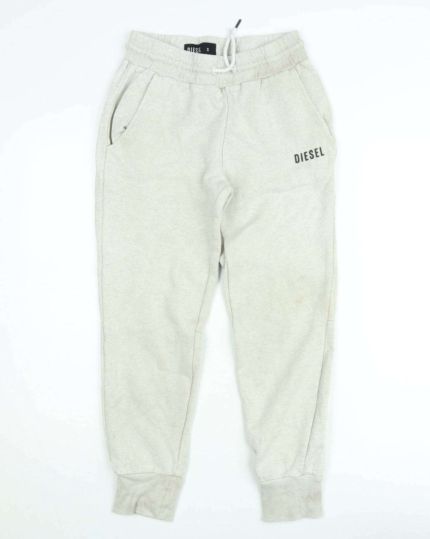 Diesel Men’s Beige Jogger Trousers S Regular Fit Cotton Blend