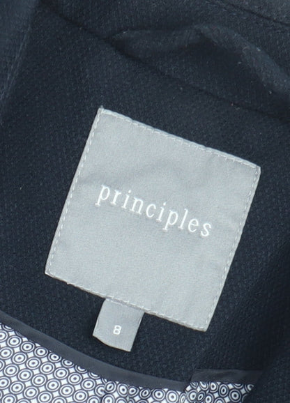 Principles Womens Black Size 8 Tailored One Button Blazer Jacket