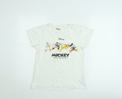 Disney at Primark Girls White XS Mickey & Friends Graphic T-Shirt