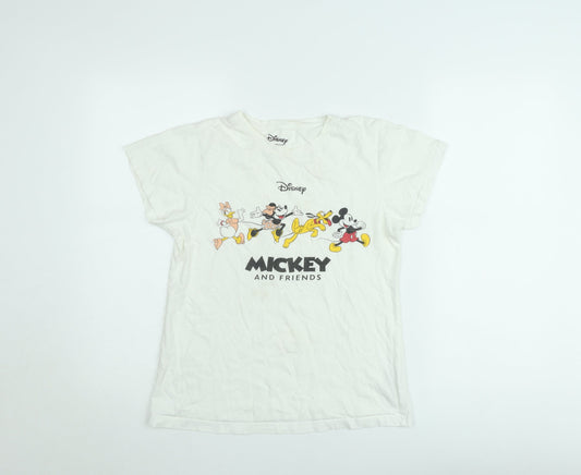 Disney at Primark Girls White XS Mickey & Friends Graphic T-Shirt