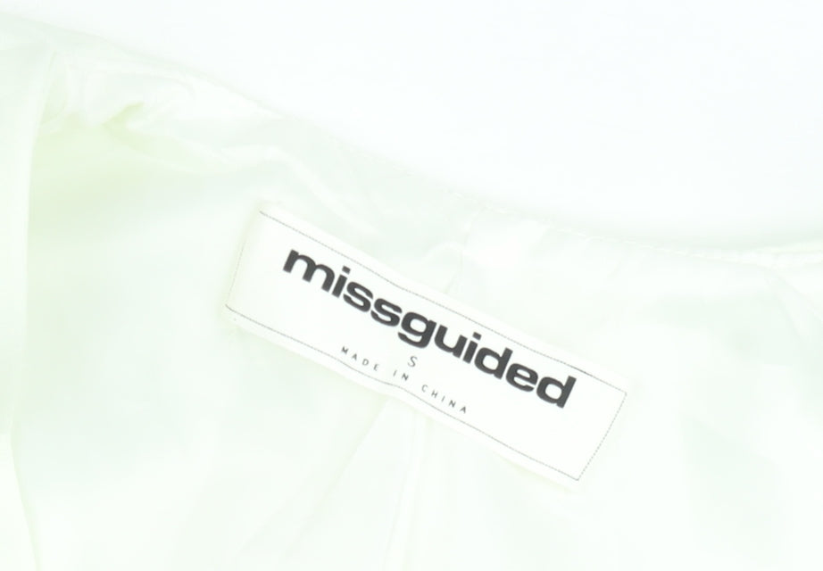Missguided Women’s Ivory Cropped Lace Up Sleeveless Blouse Size S