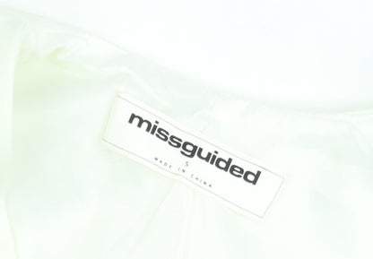 Missguided Women’s Ivory Cropped Lace Up Sleeveless Blouse Size S