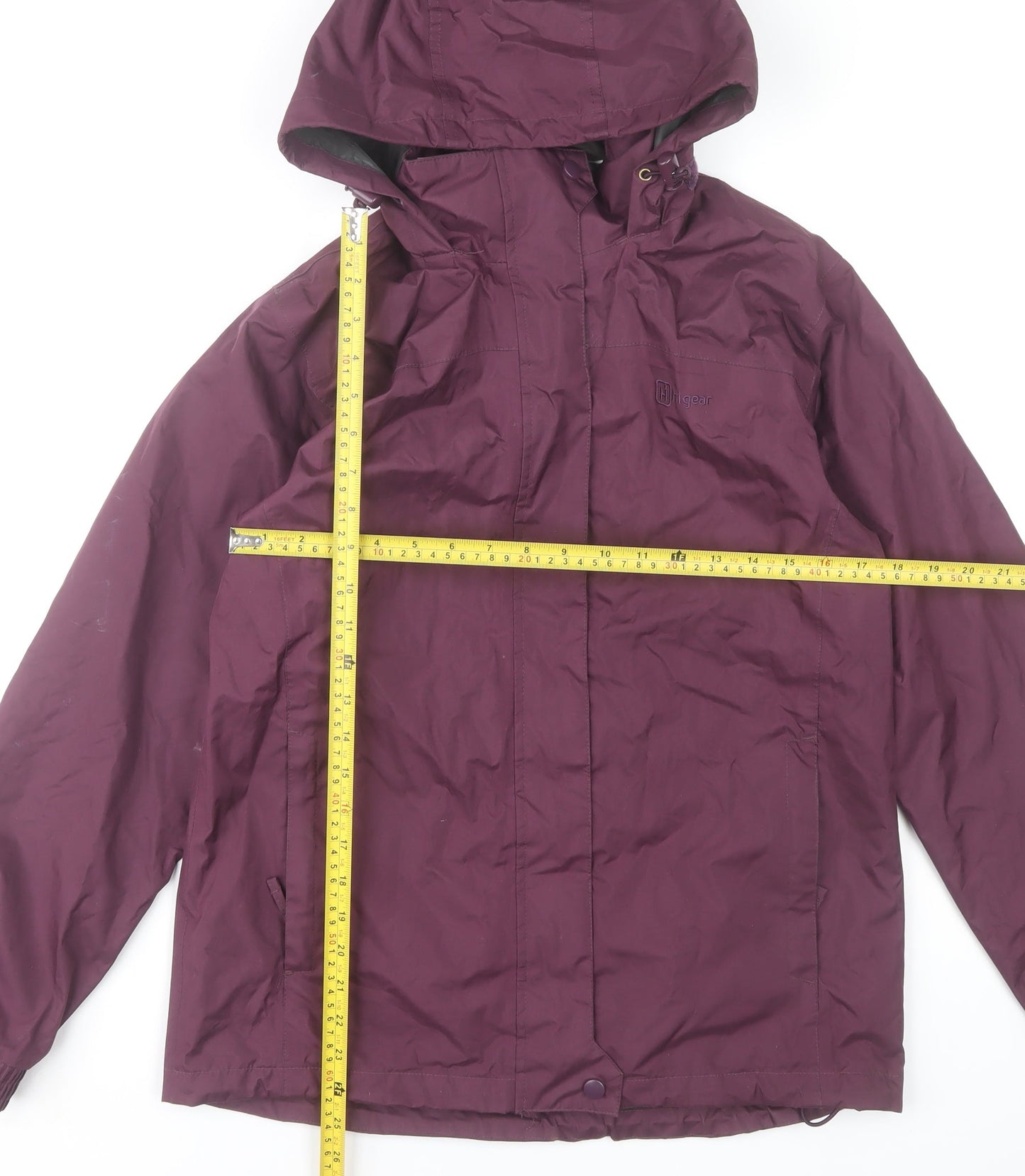 Hi Gear Womens Purple Hooded Waterproof Rain Jacket Size 10