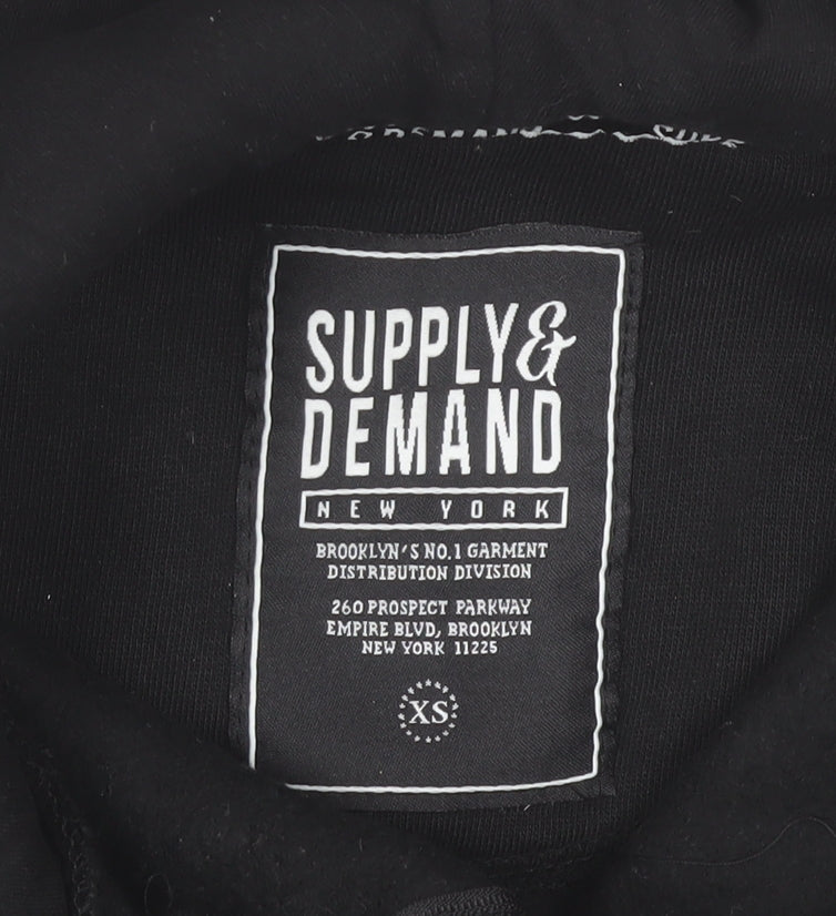 Supply & Demand Men's Black XS Pullover Hoodie with Zip Pockets