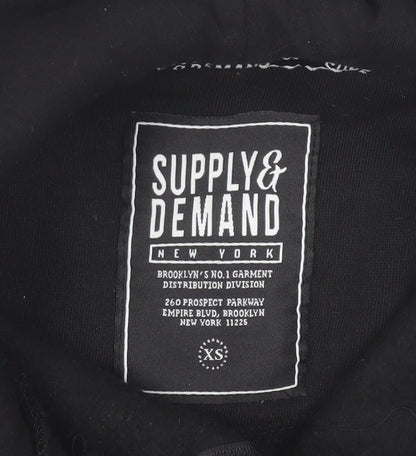 Supply & Demand Men's Black XS Pullover Hoodie with Zip Pockets