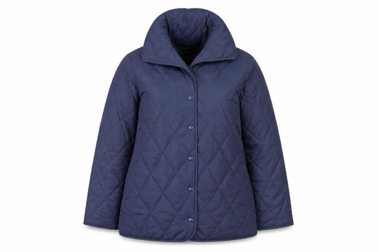 Bonmarché Womens Blue Quilted Hooded Mid-Length Jacket Size 12
