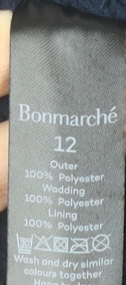 Bonmarché Womens Blue Quilted Hooded Mid-Length Jacket Size 12