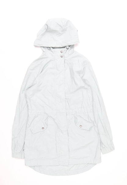 Fat Face Women's Grey Hooded Parka Jacket UK 6 Cotton Blend