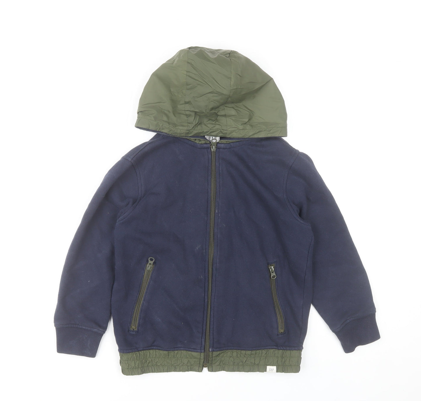 GAP Kids Boys Blue Hooded Full Zip Fleece Jacket 8-9 Years
