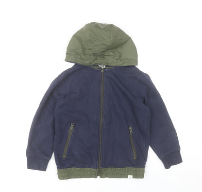 GAP Kids Boys Blue Hooded Full Zip Fleece Jacket 8-9 Years