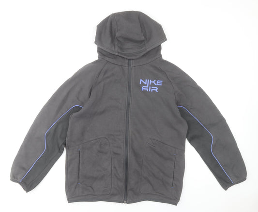 Nike Air Boys Black Full Zip Hoodie XL (13-15 Years) Cotton Blend