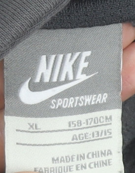 Nike Air Boys Black Full Zip Hoodie XL (13-15 Years) Cotton Blend