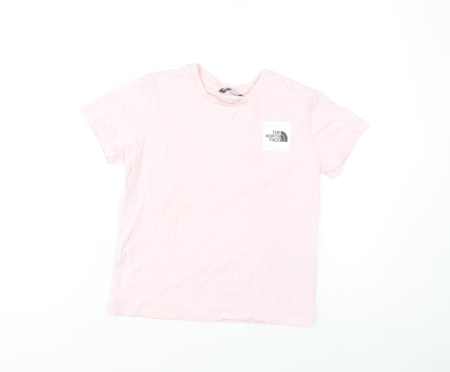 The North Face Boys Pink Logo T-Shirt 12 Years Cotton Outdoor Casual Top