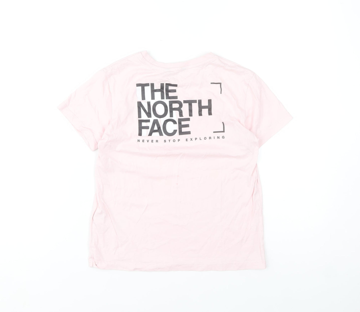 The North Face Boys Pink Logo T-Shirt 12 Years Cotton Outdoor Casual Top