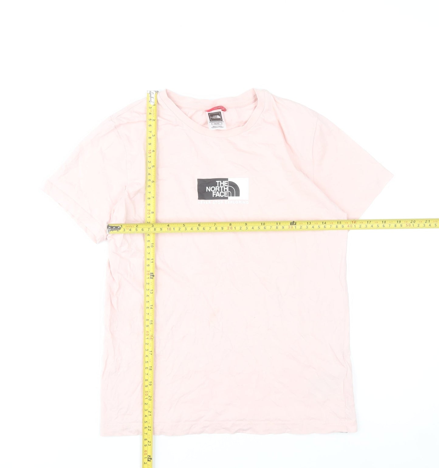 The North Face Girls Pink XL Lightweight Cotton Logo T-Shirt