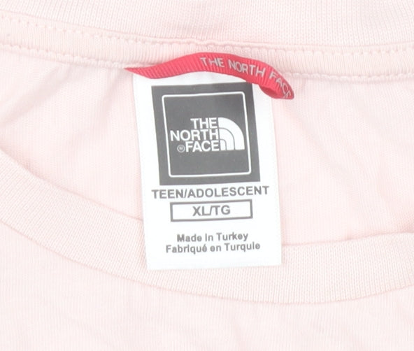 The North Face Girls Pink XL Lightweight Cotton Logo T-Shirt
