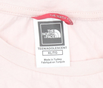 The North Face Girls Pink XL Lightweight Cotton Logo T-Shirt
