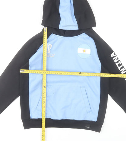 FIFA World Cup Qatar 2022 Boys Argentina Blue Black Pullover Hoodie Size 10/12