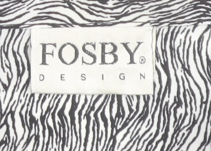 Fosby Women’s Grey Animal Print Button-Up Long Sleeve Shirt Size 16