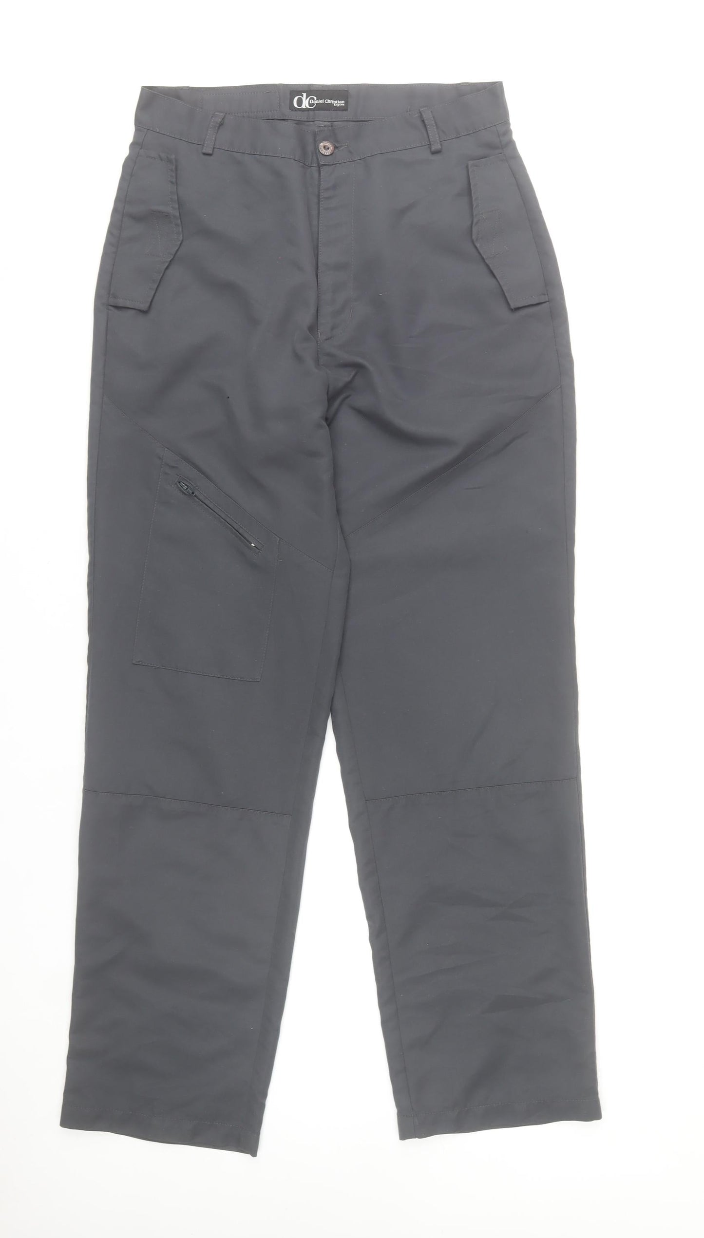 Daniel Christian Men's Black Cargo Trousers 30R Polyester Workwear