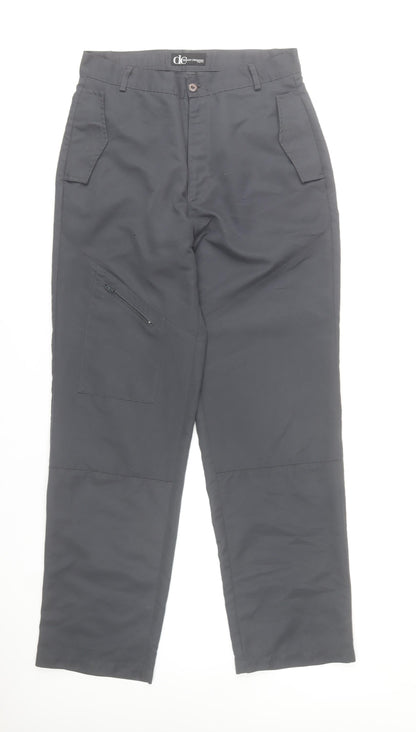 Daniel Christian Men's Black Cargo Trousers 30R Polyester Workwear