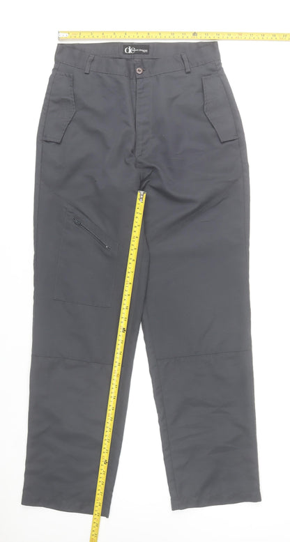 Daniel Christian Men's Black Cargo Trousers 30R Polyester Workwear