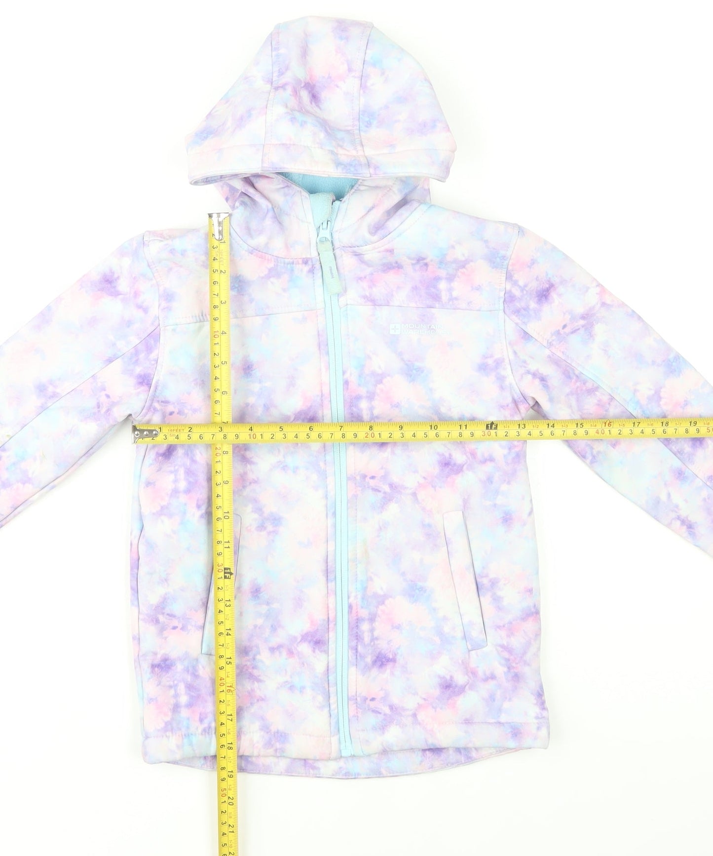 Mountain Warehouse Girls Pastel Tie Dye Soft Shell Hooded Jacket 7-8 Years