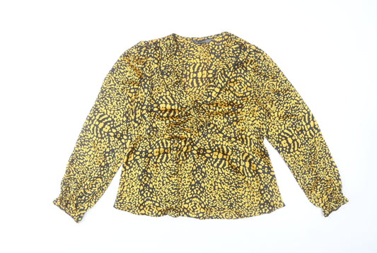 Dunnes Women’s Yellow Animal Print Chiffon Tunic Blouse Size 12