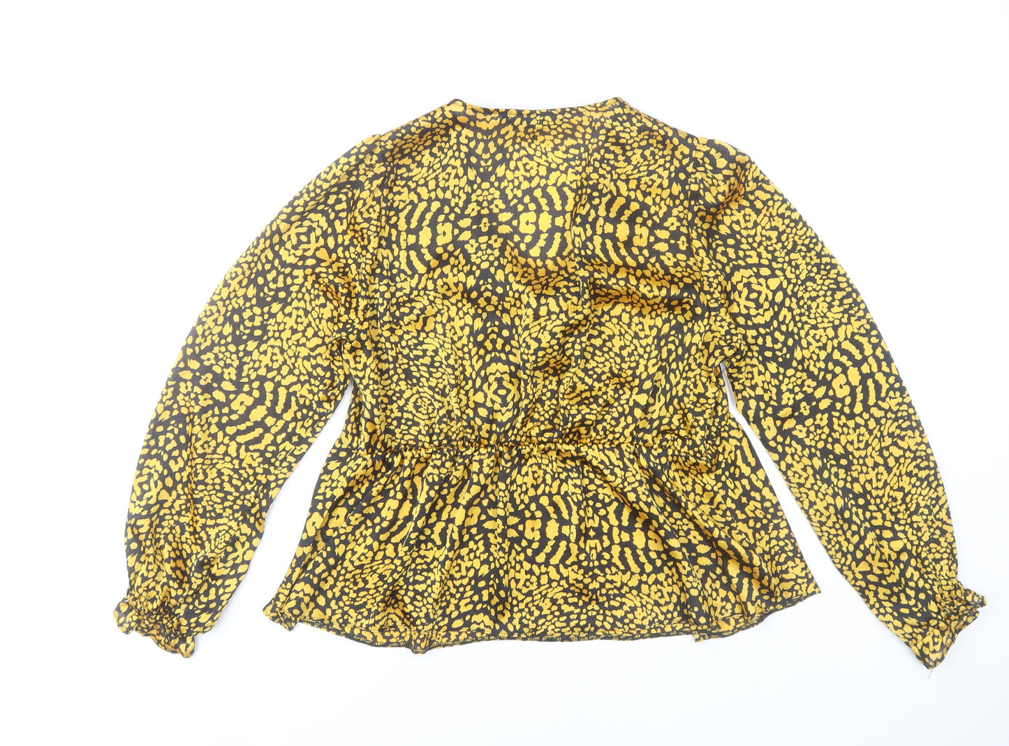 Dunnes Women’s Yellow Animal Print Chiffon Tunic Blouse Size 12