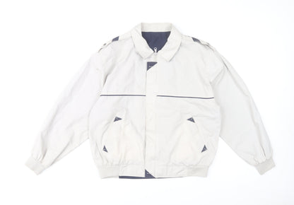 Nico Men's Beige Bomber Jacket Size M 38in Full Zip Polyester Cotton