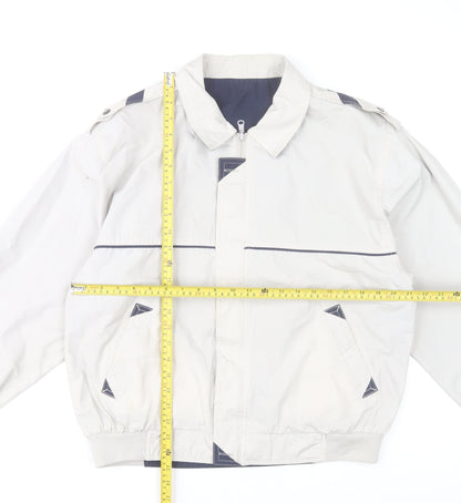 Nico Men's Beige Bomber Jacket Size M 38in Full Zip Polyester Cotton