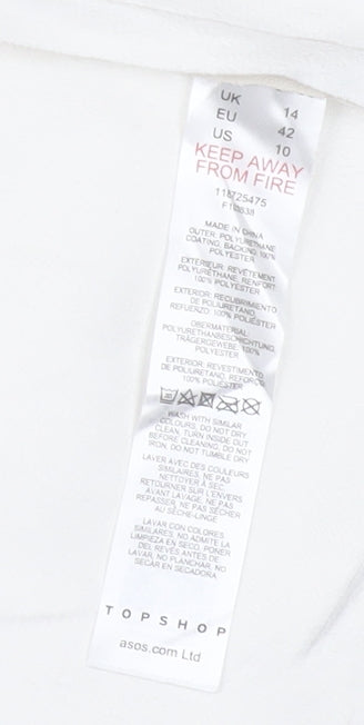 Topshop Women Ivory One Shoulder Asymmetric Midi Dress Size 14