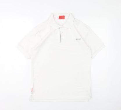 Slazenger Men's White Regular Fit Polo Shirt Size S Lightweight Sports Top