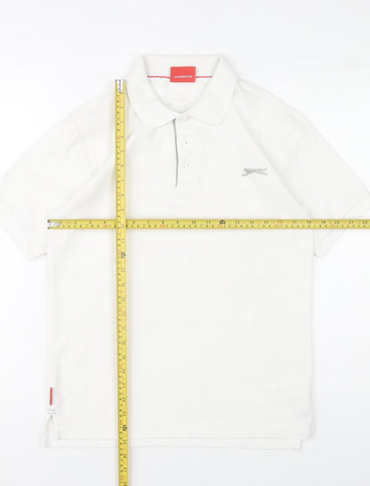 Slazenger Men's White Regular Fit Polo Shirt Size S Lightweight Sports Top