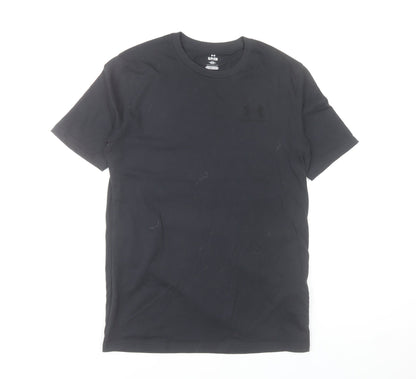 Under Armour Men's Black Loose Fit Cotton Blend Crew Neck T-Shirt Size S