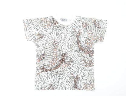 Honey Women's Multicoloured Animal Print Cotton T-Shirt XS