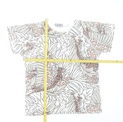Honey Women's Multicoloured Animal Print Cotton T-Shirt XS
