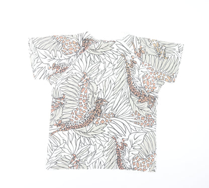 Honey Women's Multicoloured Animal Print Cotton T-Shirt XS