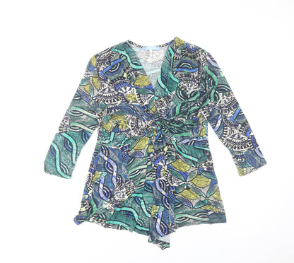 Aphorism Women's Multicoloured Wrap Blouse Size 12 Viscose Top