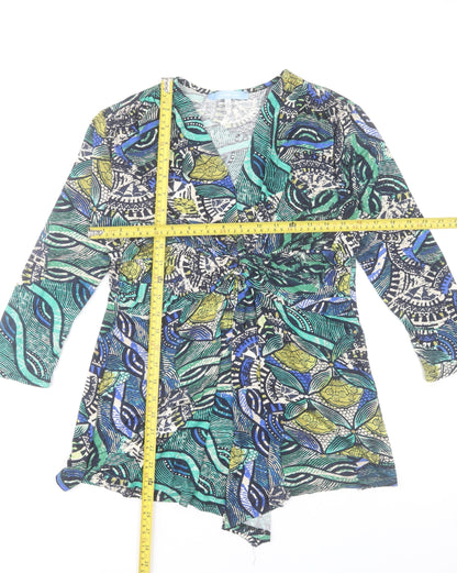 Aphorism Women's Multicoloured Wrap Blouse Size 12 Viscose Top